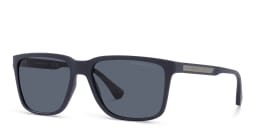 Shop Emporio Armani Square Sunglasses in Matte Blue online.