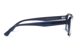 Shop Emporio Armani Wide Rectangle Eyeglasses in Shiny Transparent Blue online.