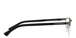 Shop Emporio Armani Half Rim Wide Rectangle Eyeglasses in Gunmetal online.