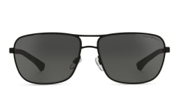 Shop Emporio Armani Rectangle Sunglasses in Black/Grey online.