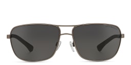 Shop Emporio Armani Rectangle Sunglasses in Gunmetal online.