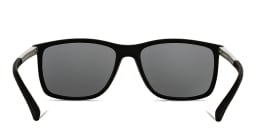 Shop Emporio Armani Rectangle Sunglasses in Rubber Black online.