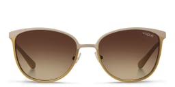 Shop Vogue Eyewear Logo-Engraved Square Sunglasses in Beige online.