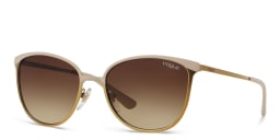 Shop Vogue Eyewear Logo-Engraved Square Sunglasses in Beige online.