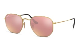 Shop Ray-Ban Hexagonal Unisex Sunglasses in Gold online.