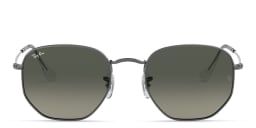 Shop Ray-Ban Hexagonal Flat Lenses Sunglasses in Gunmetal online.