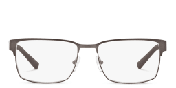Shop Armani Exchange A|X Logo Rectangle Eyeglasses in Gunmetal online.