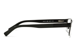 Shop Armani Exchange A|X Logo Rectangle Eyeglasses in Black online.