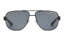 Shop Armani Exchange A|X Logo Wide Aviator Sunglasses in Black online.
