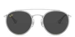 Shop Ray-Ban Unisex Round Sunglasses in Silver online.