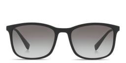 Shop Prada Linea Rossa Lifestyle Rectangle Sunglasses in Black/Dark Grey online.