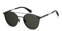 Shop Polaroid Logo Lettering Unisex Round Sunglasses in Black online.