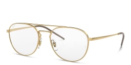 Shop Ray-Ban Unisex Round Eyeglasses in Gold online.