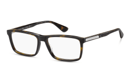 Shop Tommy Hilfiger Wide Rectangle Eyeglasses in Havana online.