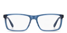 Shop Tommy Hilfiger Wide Rectangle Eyeglasses in Blue online.