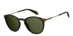 Shop Polaroid Round Sunglasses in Havana online.