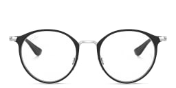 Shop Ray-Ban Junior Kids Panthos Eyeglasses in Metal in Black On Silver online.