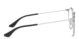 Shop Ray-Ban Junior Kids Panthos Eyeglasses in Metal in Black On Silver online.