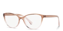 Shop Armani Exchange Logo Lettering Cat-Eye Eyeglasses in Pink online.
