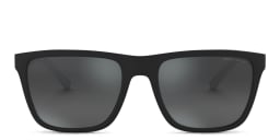 Shop Armani Exchange Logo Lettering Square Sunglasses in Black online.