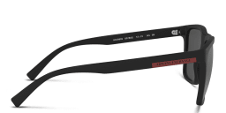 Shop Armani Exchange Logo Lettering Square Sunglasses in Black online.