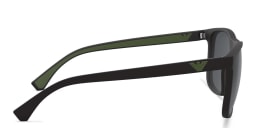 Shop Emporio Armani Square Sunglasses in Matte Black online.