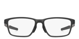 Shop Oakley Metalink Wide Rectangle Eyeglasses in Satin Grey Smoke online.