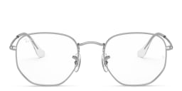 Shop Ray-Ban Unisex Hexagonal Irregular Eyeglasses in Silver online.
