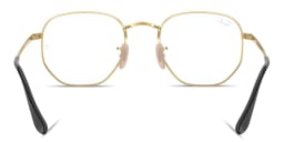 Shop Ray-Ban Hexagonal Optics Unisex Eyeglasses in Black On Gold online.
