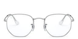 Shop Ray-Ban Unisex Hexagonal Irregular Eyeglasses in Silver online.