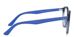 Shop Ray-Ban Junior Kids Round Eyeglasses in Transparent Blue online.