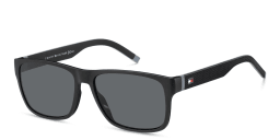 Shop Tommy Hilfiger Rectangle Sunglasses in Black online.