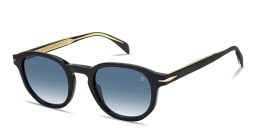 تسوق نظارات شمسية دائرية بشعار العلامة ديفيد بيكهام بلون أسود مطفي أونلاين.