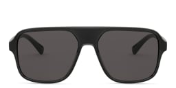 Shop Dolce & Gabbana Logo Signature Pilot Sunglasses in Transparent Grey & Black/Grey online.