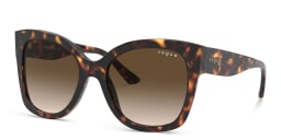 Shop Vogue Eyewear Oversized Cat-Eye Sunglasses in Havana online.