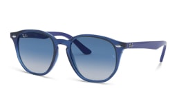 Shop Ray-Ban Junior Kids Irregular Sunglasses in Transparent Blue online.