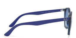 Shop Ray-Ban Junior Kids Irregular Sunglasses in Transparent Blue online.