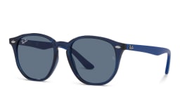 Shop Ray-Ban Junior Kids Irregular Sunglasses in Transparent Blue online.