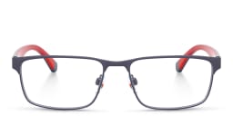 Shop Emporio Armani Rectangle Eyeglasses in Matte Blue online.