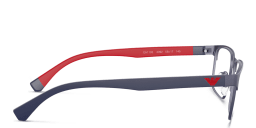 Shop Emporio Armani Rectangle Eyeglasses in Matte Blue online.