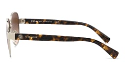 Shop Coach Logo Lettering Pilot Sunglasses in Tortoise online.
