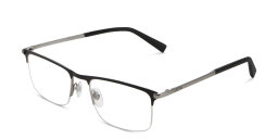 Shop EYE'M Half Rim Rectangle Eyeglasses in Black online.