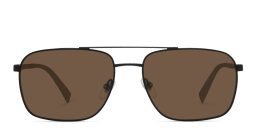 Shop EYE'M Square Sunglasses in Black/Brown online.