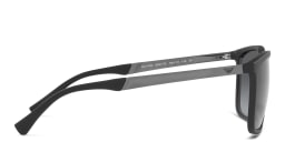 Shop Emporio Armani Rectangle Sunglasses in Matte Black online.