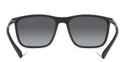 Shop Emporio Armani Rectangle Sunglasses in Matte Black online.