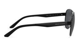 Shop Armani Exchange Logo Signature Pilot Sunglasses in Black online.