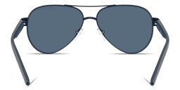 Shop Armani Exchange Logo Signature Pilot Sunglasses in Matte Blue online.