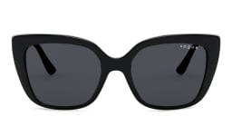 Shop Vogue Eyewear Logo Lettering Cat-Eye Sunglasses in Black online.