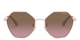 Shop Vogue Eyewear Irregular Sunglasses in Rose Gold/Pink Gradient Brown online.