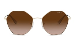 Shop Vogue Eyewear Irregular Sunglasses in Gold online.